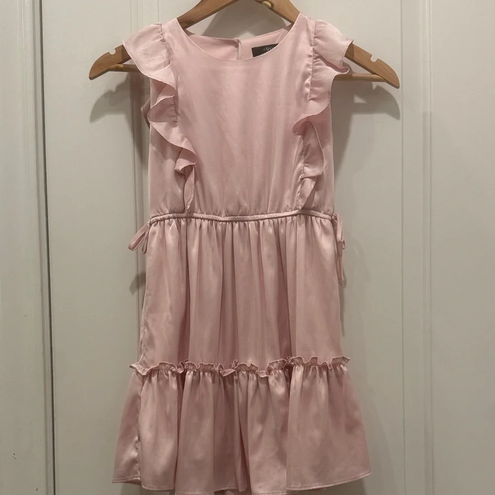 Aqua Satin Flutter Pink Girls' Dress